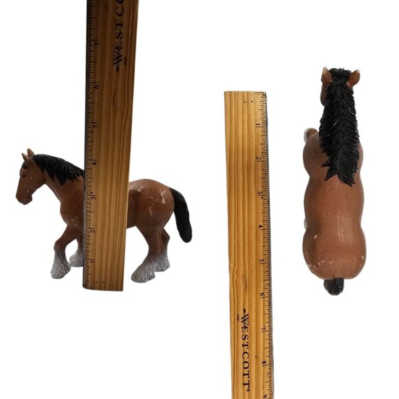 Mojo Clydesdale Horse Figure Farm Life Hand Painted Realistic Toy Brown Black - Picture 12 of 12